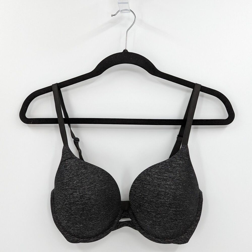 Victoria's Secret Bra Women's 32DD Black Heather Perfect Shape